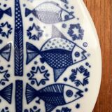 Mid-century porcelain fish wall plate from Porsgrund, Norway, 1960s.