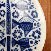 Mid-century porcelain fish wall plate from Porsgrund, Norway, 1960s.