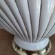 Pied de lampe coquillage en céramique et métal doré- vintage