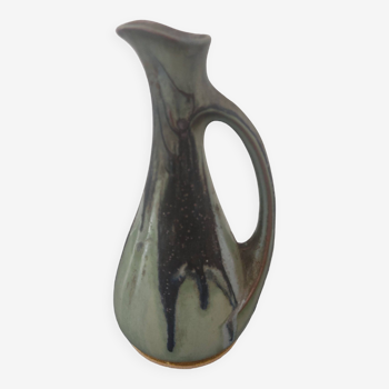 Flamed stoneware pitcher signed Denbac