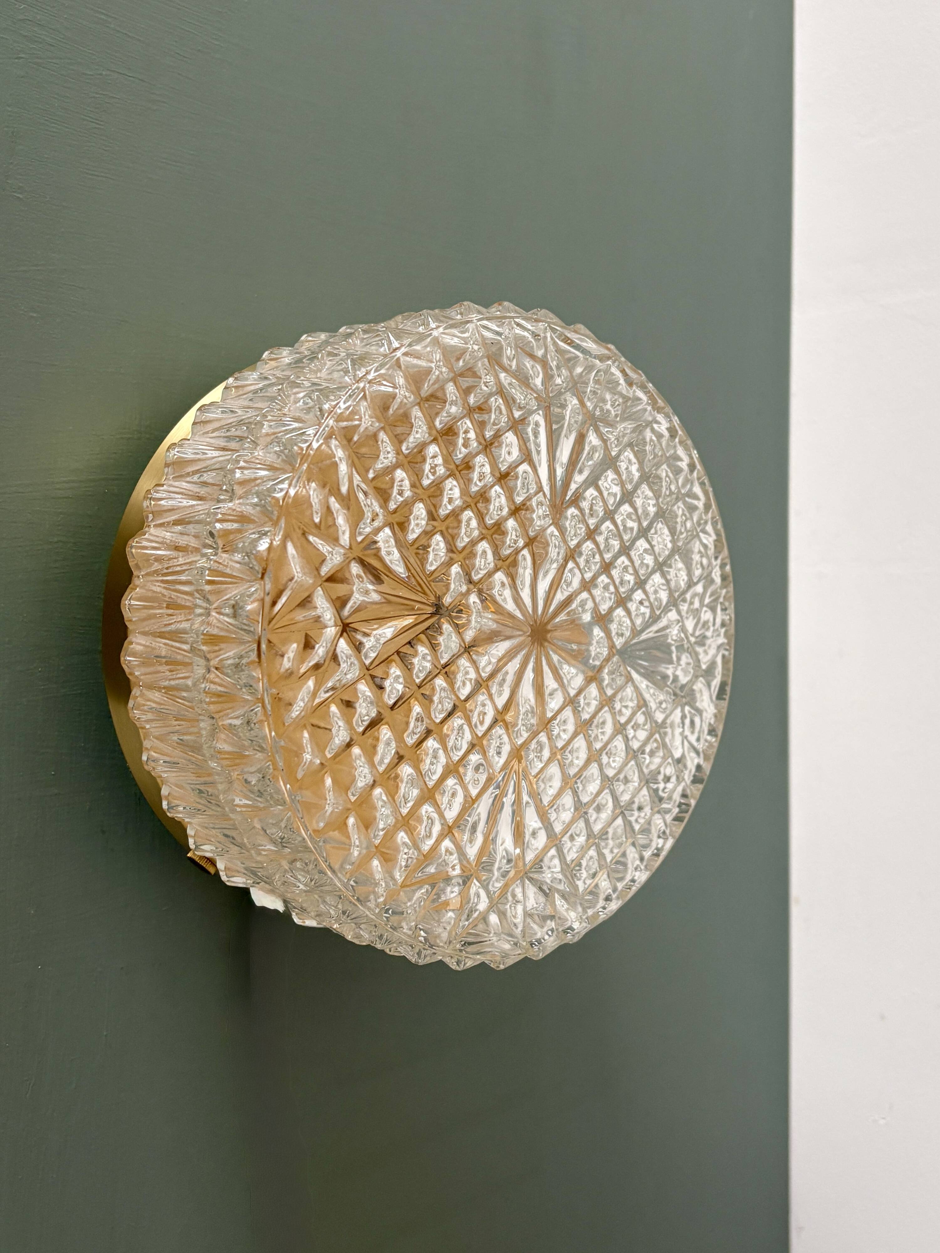 Vintage moulded glass wall or ceiling light globe