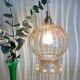 Vintage amber glass globe pendant light