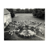 Ancient photograph of a choreography of children drawing a star