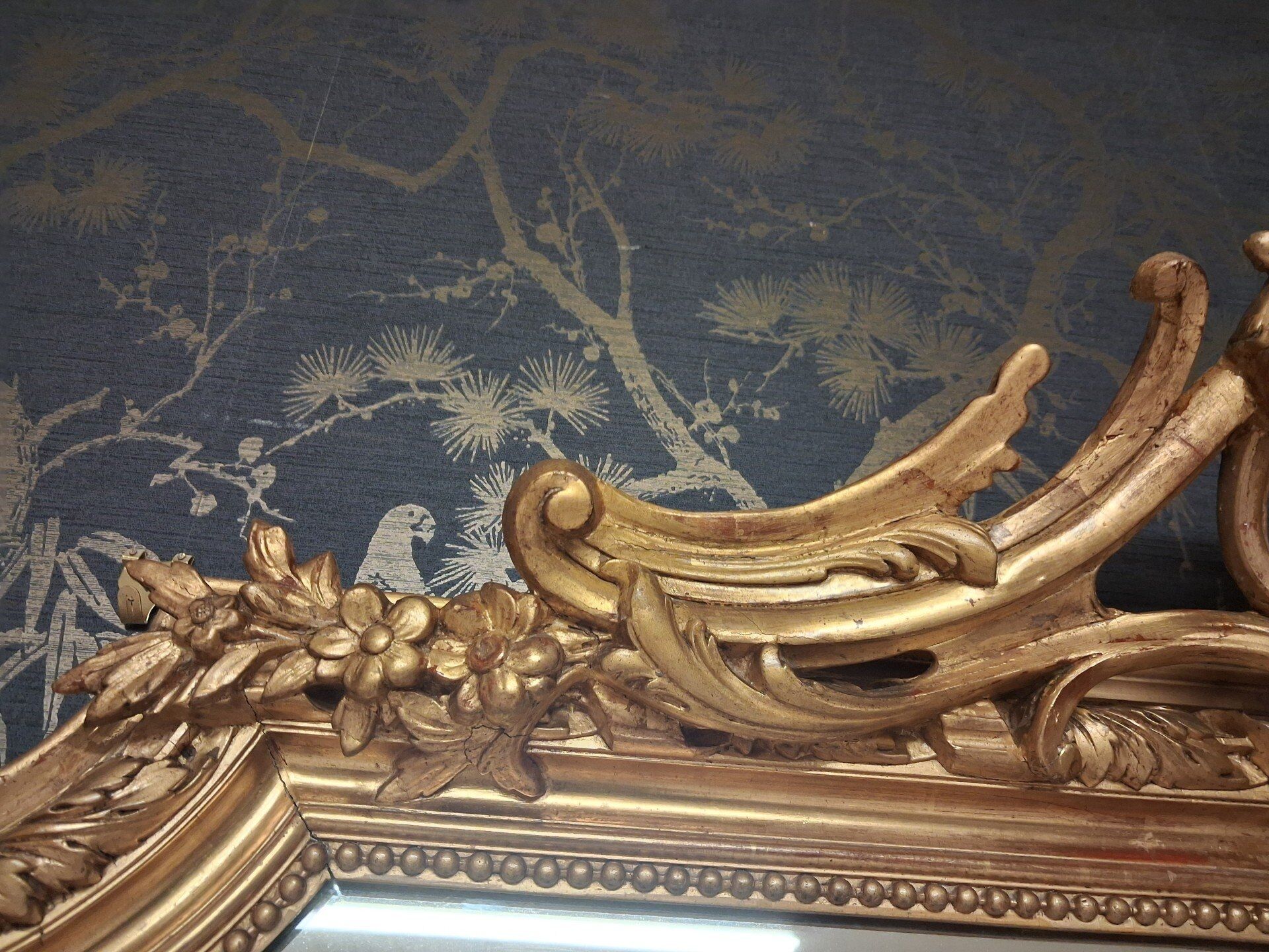 19th century mirror 196 x 140