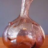 Free-form violet carafe from the 60s in bubble blown glass