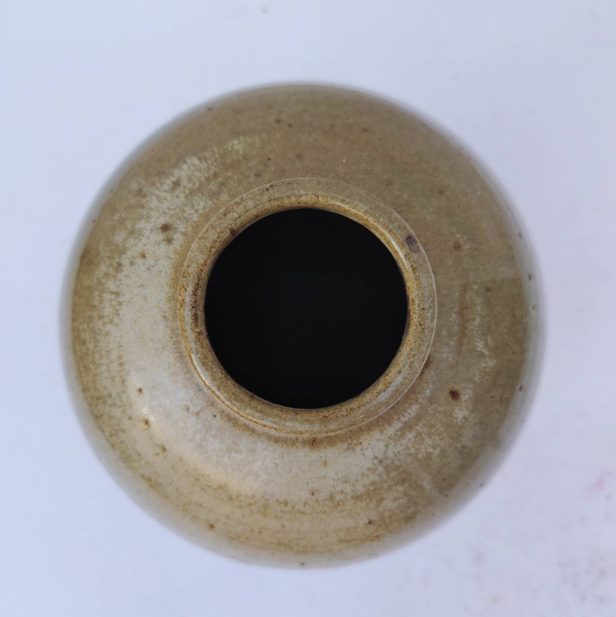 Vase ventru en grès émaillé, signé, vintage
