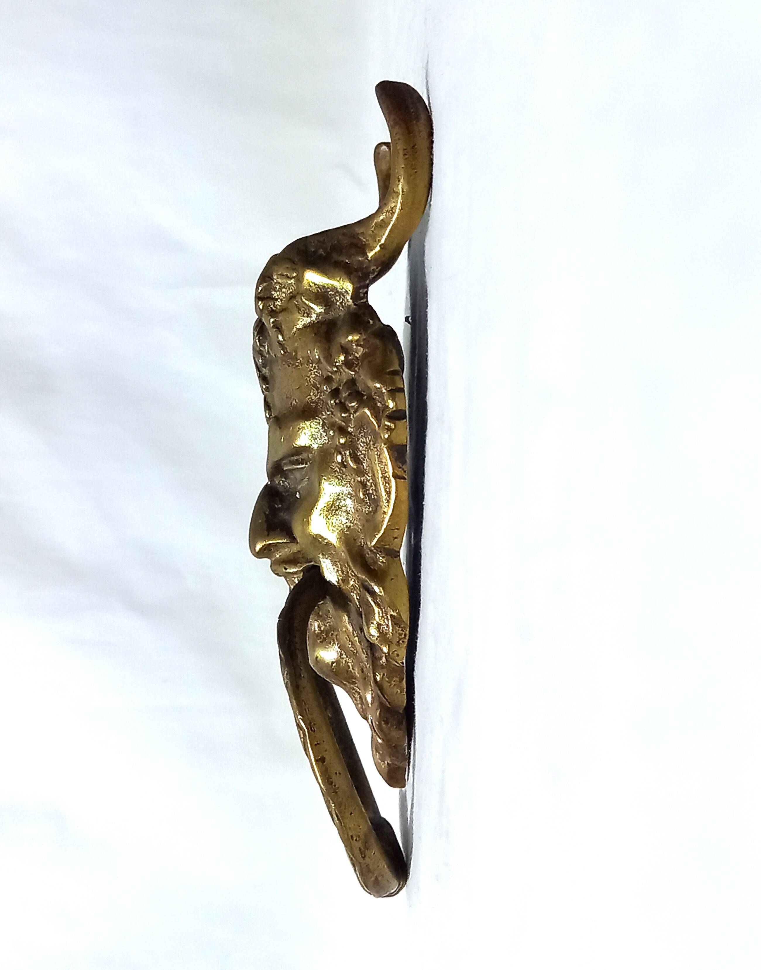 Satyr Head Knocker in Gilt Bronze