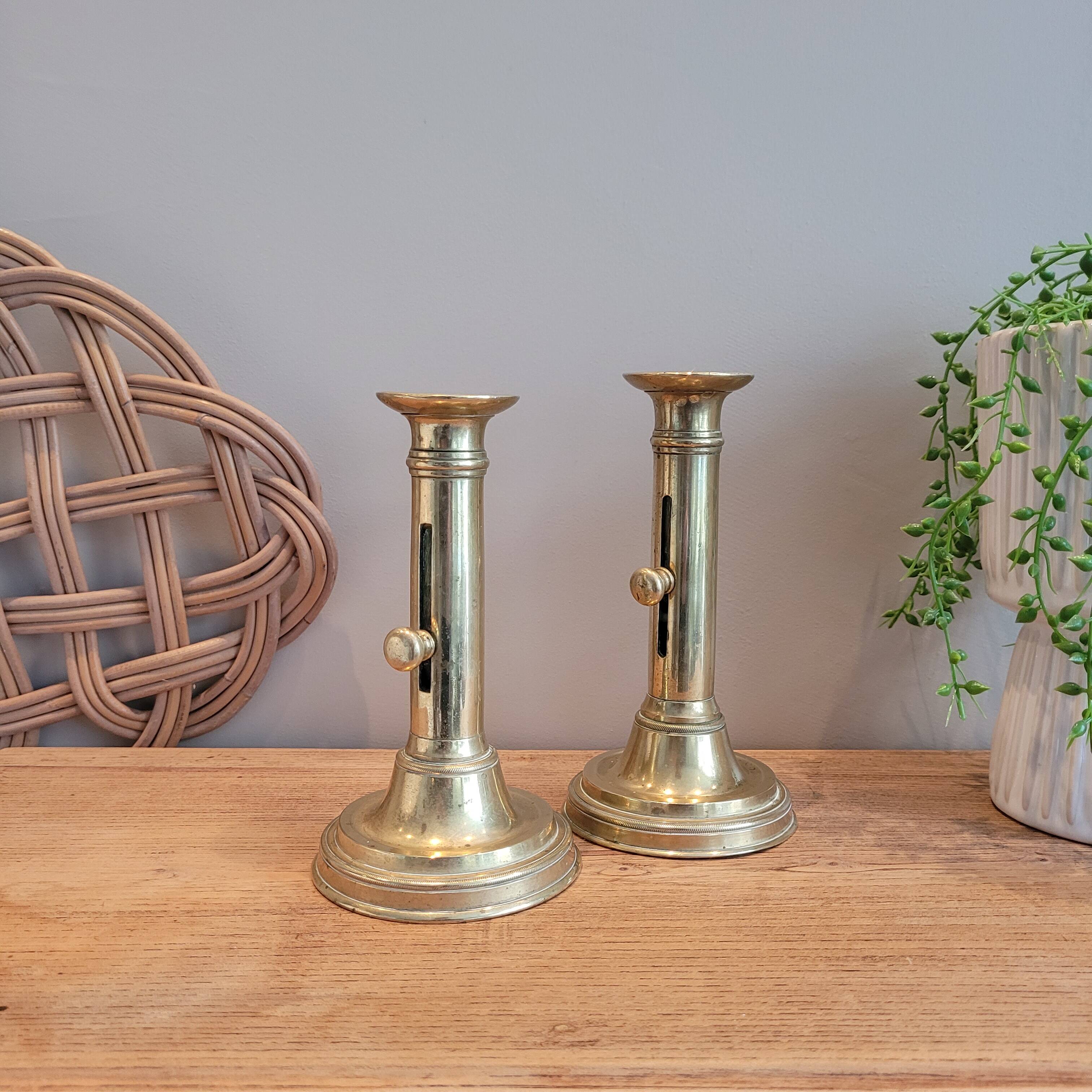 La Redoute x Selency pair of brass candle holders 11