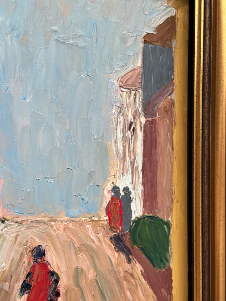 Original Swedish Oil on Panel – “Street Scene” by U. Ekshard – Signed – Dated 1971 – Vintage & Framed
