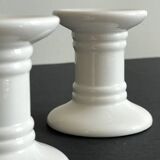 Pair of White Ceramic Candlesticks