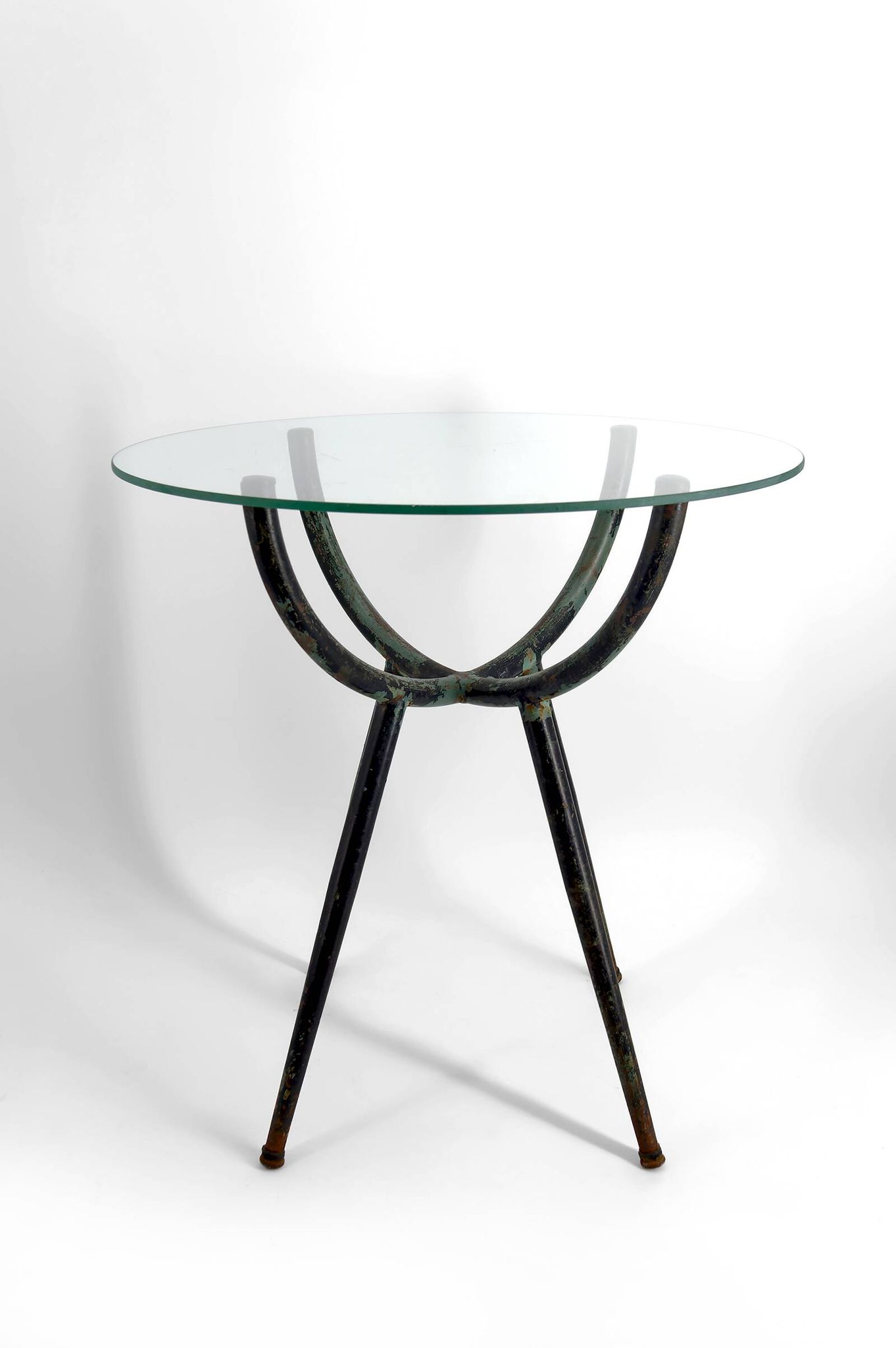 Patinated metal gueridon – Italy, 1960s