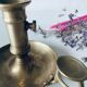 Antique brass candle holder