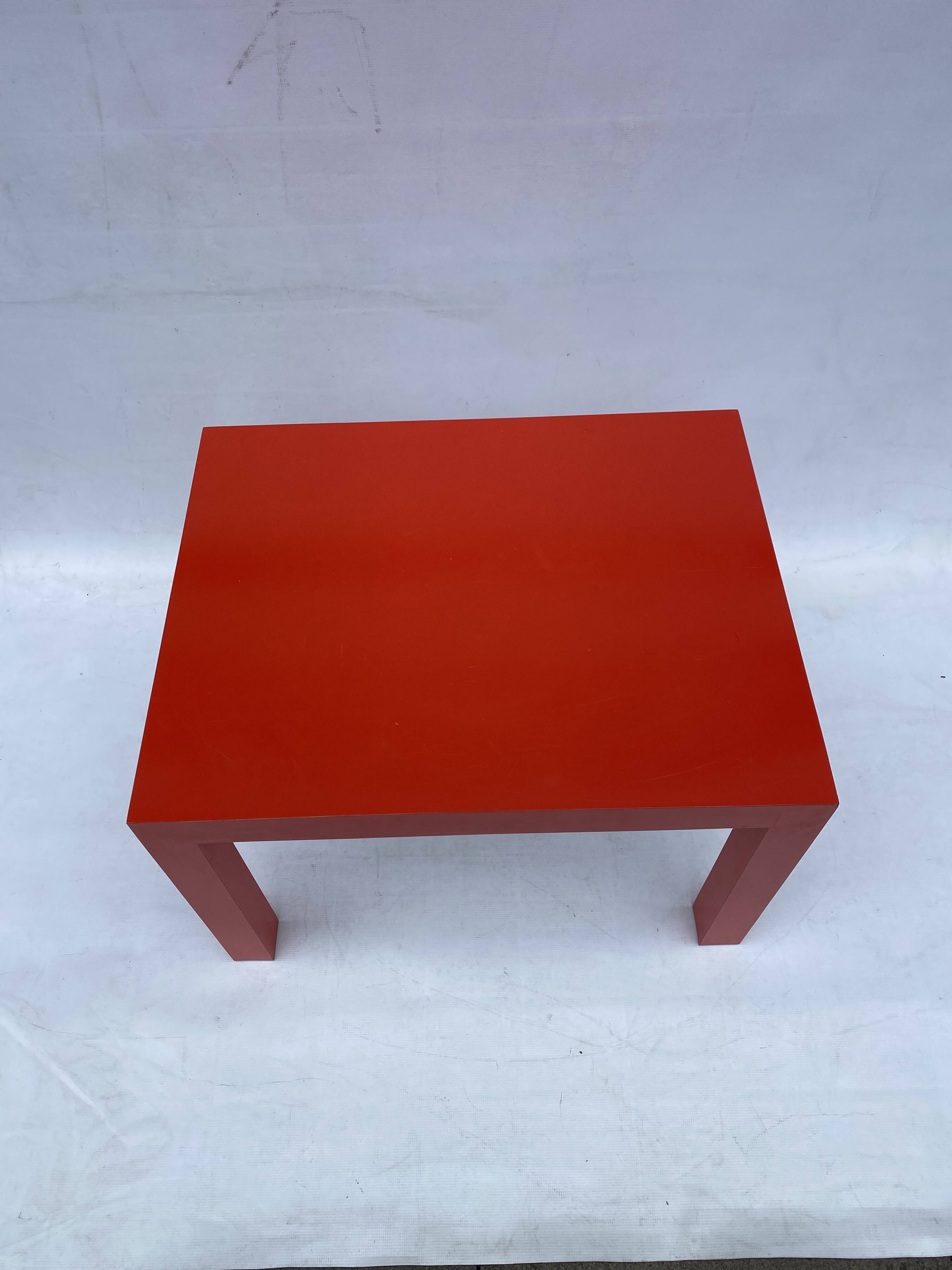 Milo Baughman for Thayer Coggin Formica Red Side Coffee Table 1960s