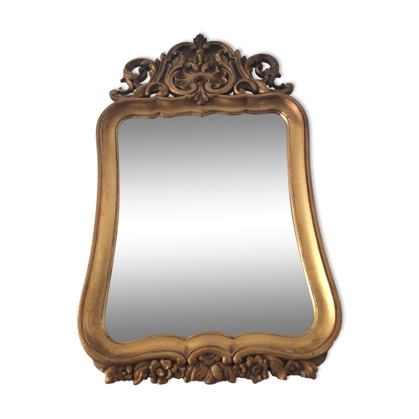 Old Louis XVI style mirror in gilded wood 68 x 39cm