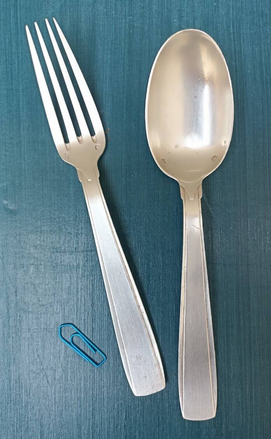 Solid silver fork and spoon Ernest Prost Paris, 1920s-1930s