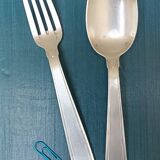 Solid silver fork and spoon Ernest Prost Paris, 1920s-1930s