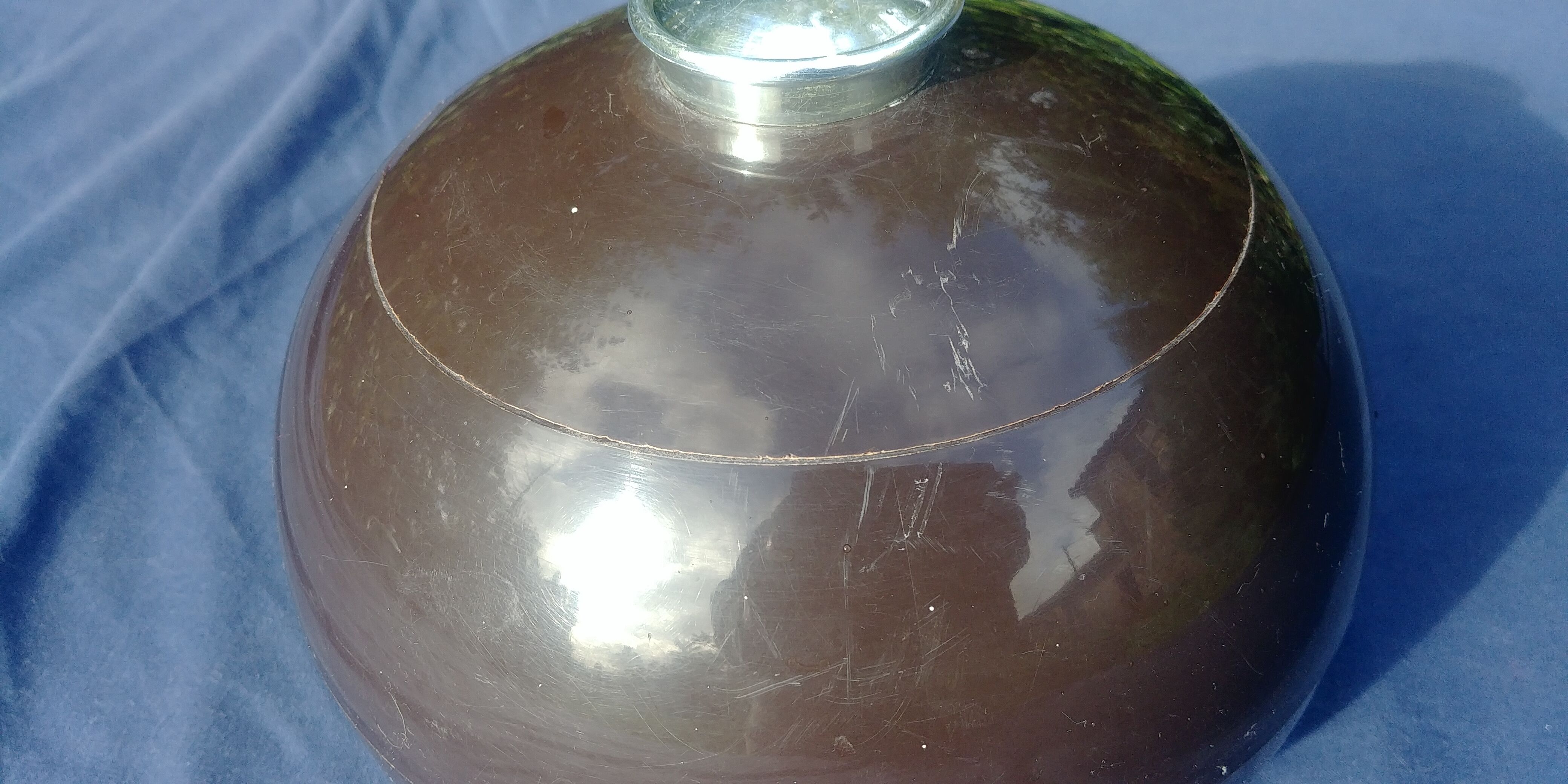 Ice bucket ball shape Vintage 70s brown color