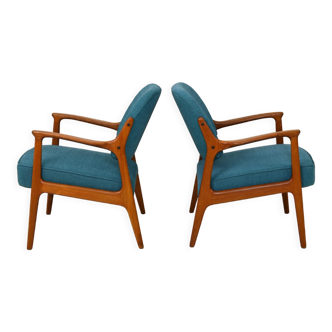 Pair of original vintage scandinavian armchairs reupholstered