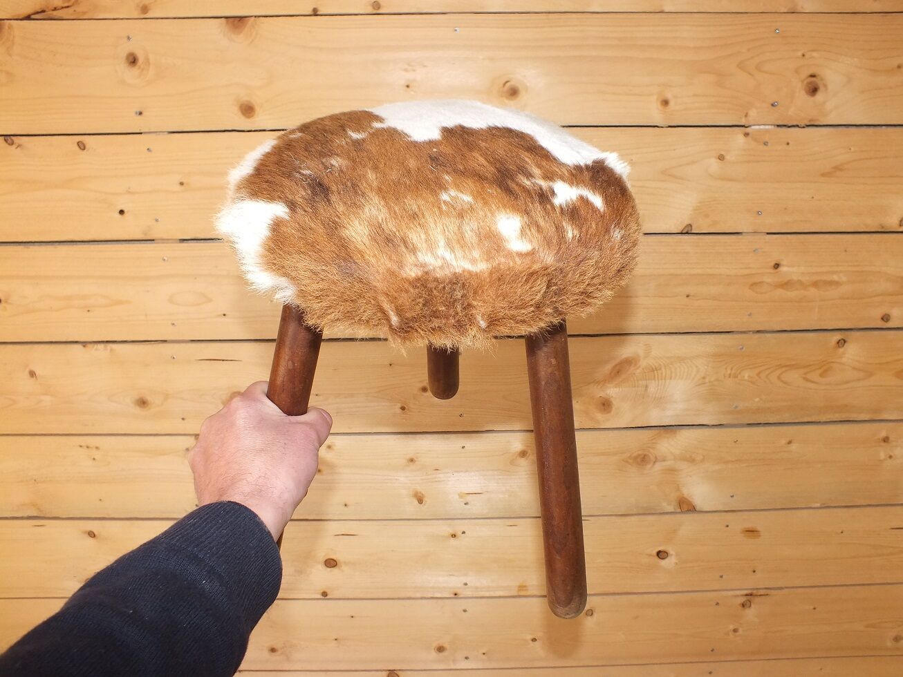 Pair of cow skin stools