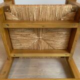 Pair of solid elm armchairs from Maison Regain