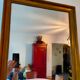 Rustic golden mirror