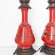 Paire de pieds de lampe rouges, 1900