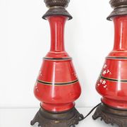 Pair of red lamps from 1900