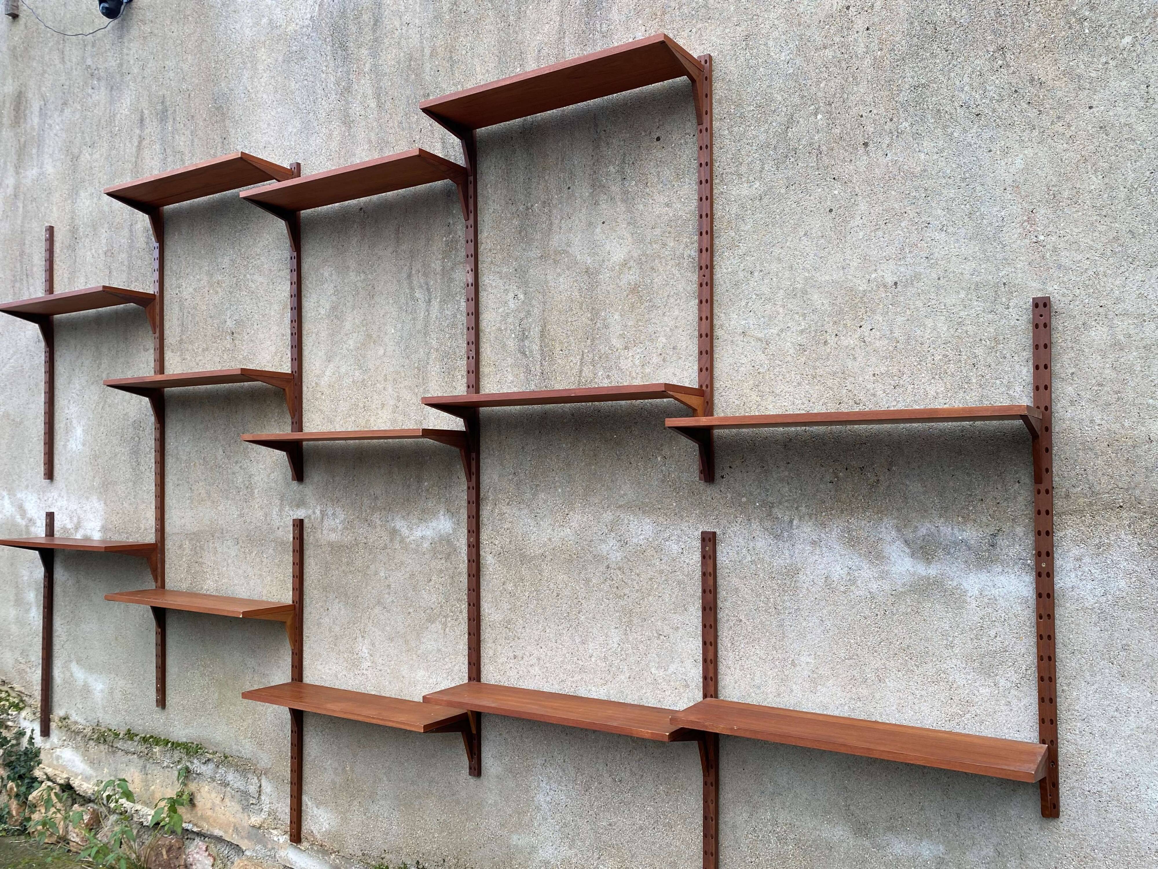 Scandinavian teak bookcase Poul Cadovius 50 vintage