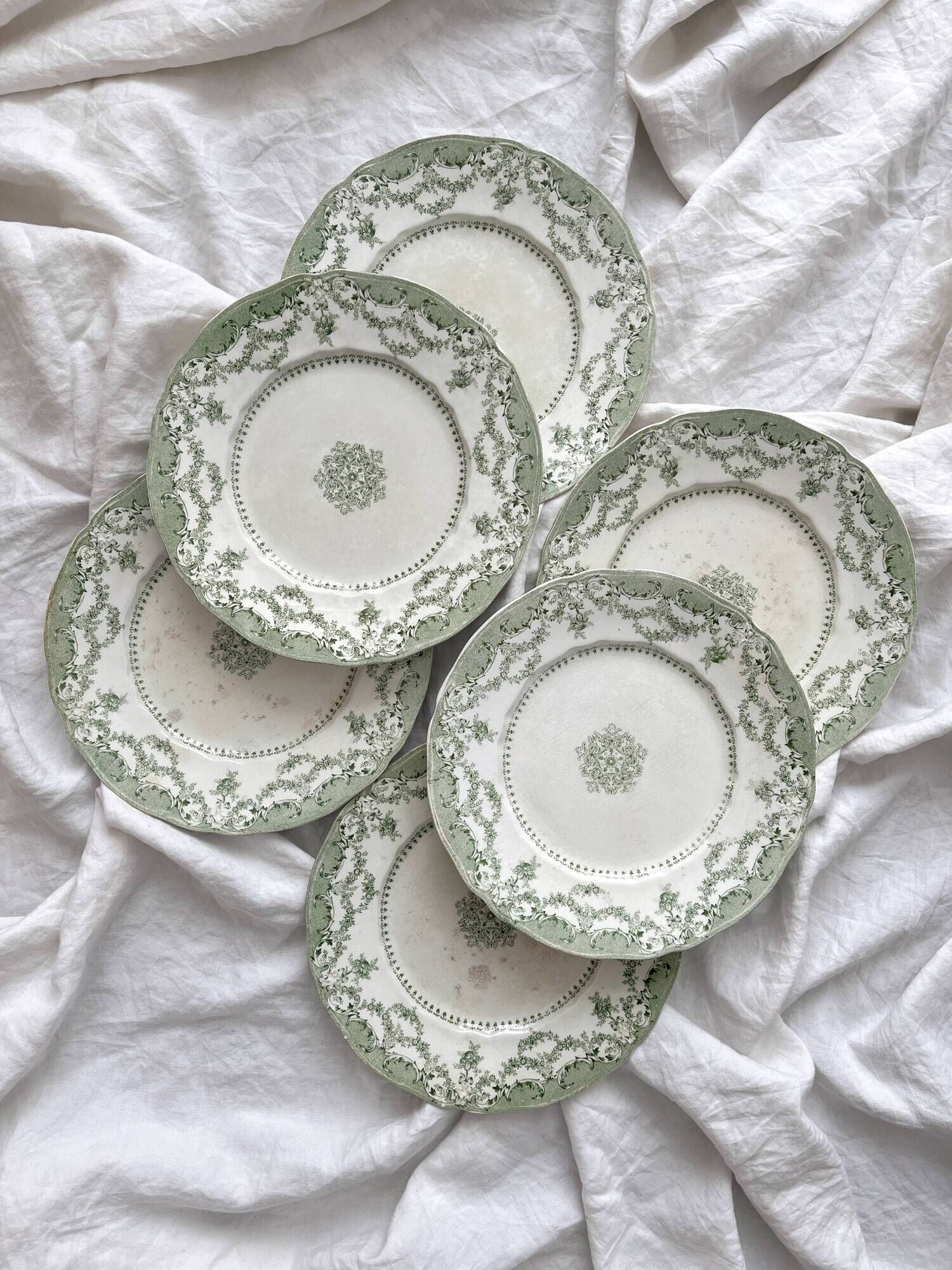 6 Ridgway Staffordshire "Como" English Ironstone Dinner Plates
