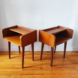 Pair of vintage Scandinavian bedside tables from the 1960s