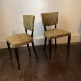 Pair of 60s bridge style velvet chairs