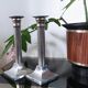 Pair of vintage silver column candlesticks