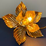 Vintage wall lamp golden leaves