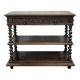 Henry II late 19th century oak serving trolley - top opens into a dresser
