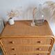 Commode en rotin vintage années 60