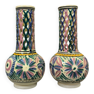 Pair of vintage openwork vases