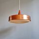 Scandinavian pendant light in copper and teak, 1960s
