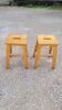 Pair of wooden stools from Gare 1950s