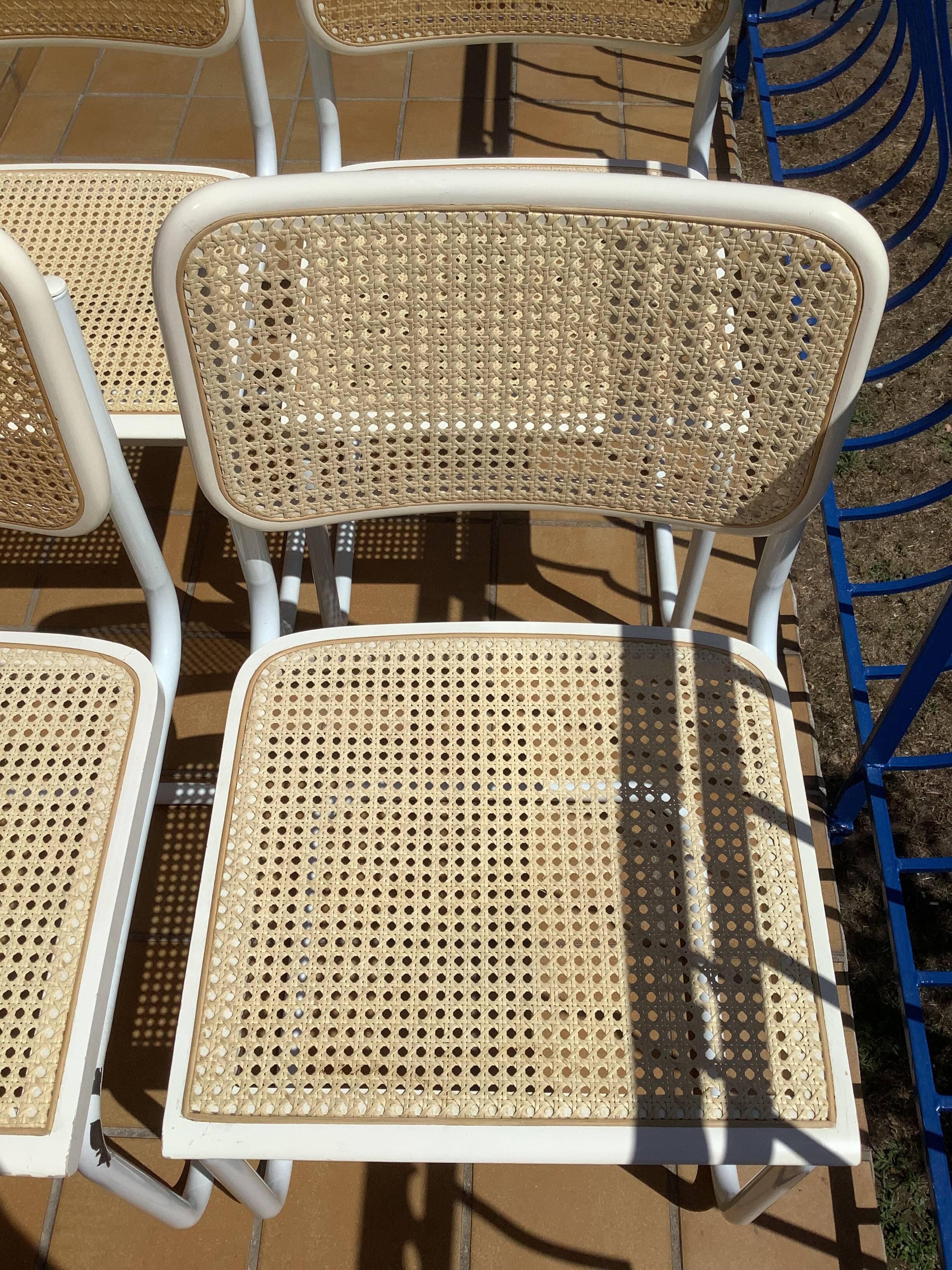 Set of 6 B32 chairs Marcel Breuer Italy design 1970