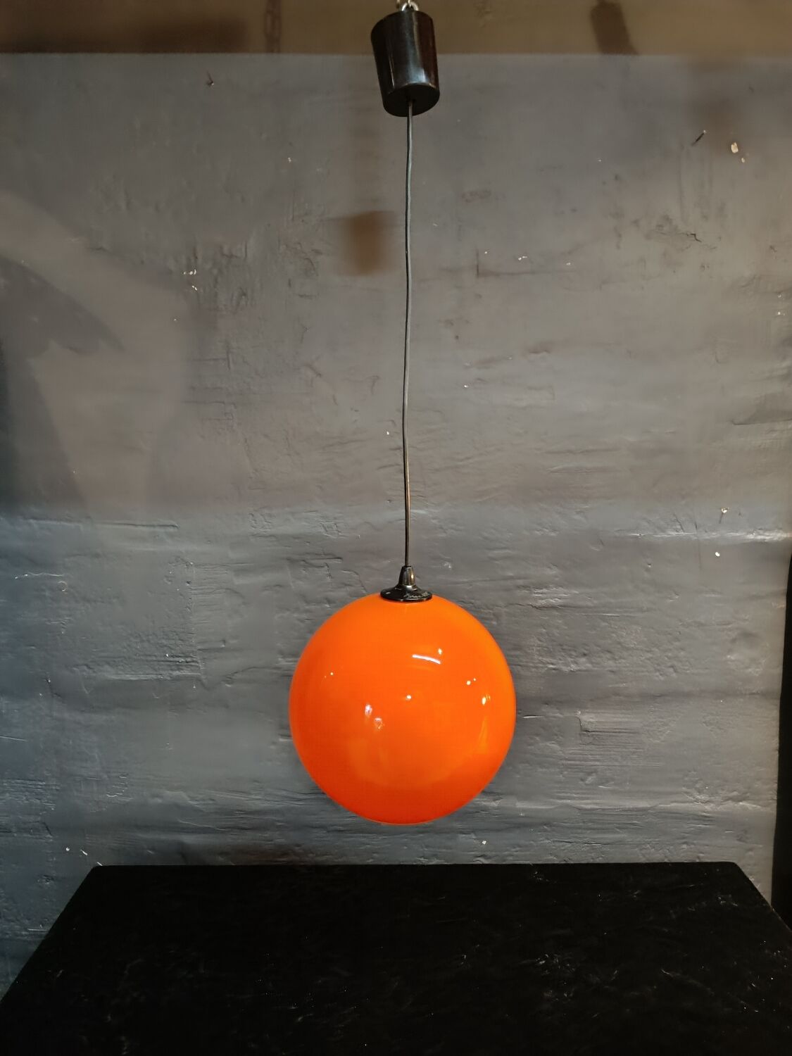 Vintage orange sphere chandelier