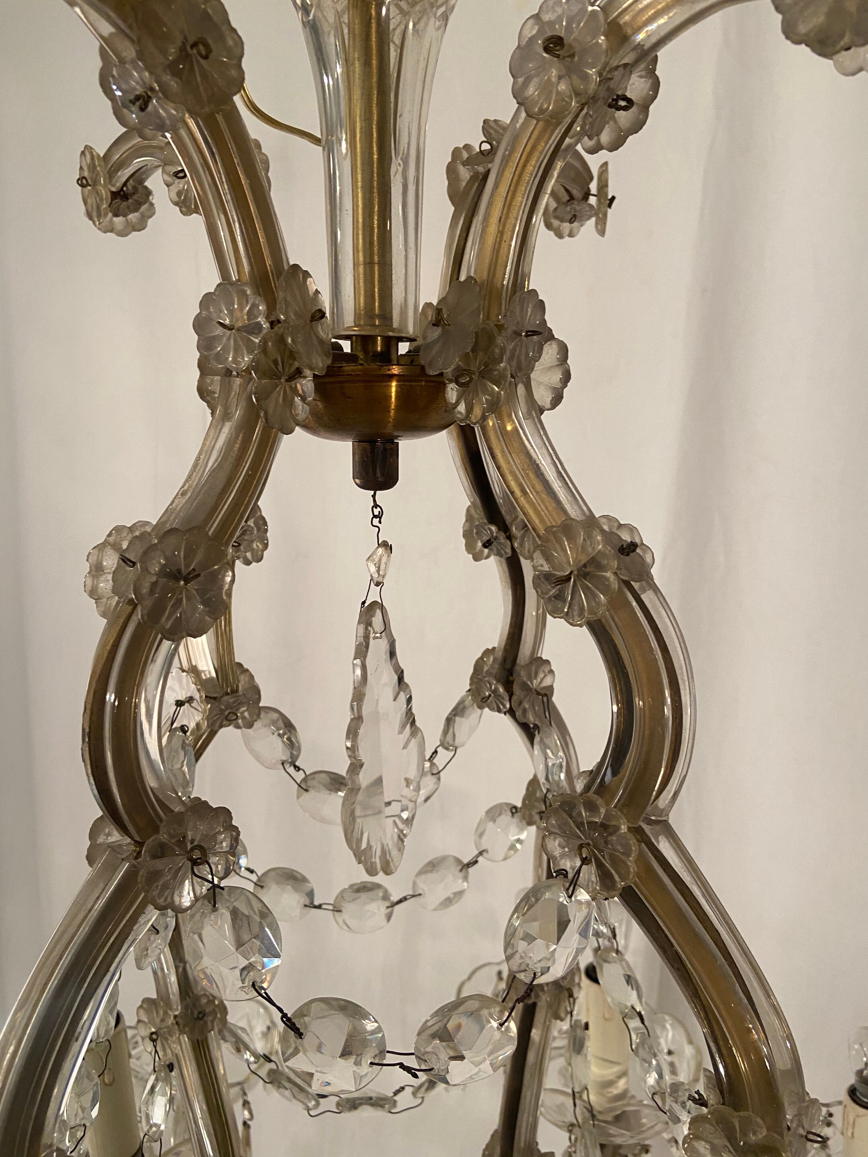 Imposing venetian chandelier in crystal with tassels