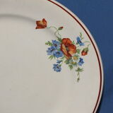 Plat rond vintage en faïence de Salins France - 27.5 cms