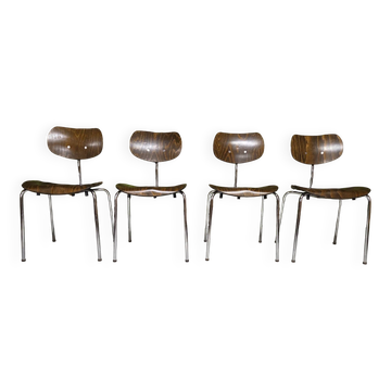 Set of four Se 68 chairs by Egon Eiermann for Wilde+Spieth.