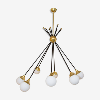 Italian metal and brass chandelier