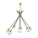 Italian metal and brass chandelier