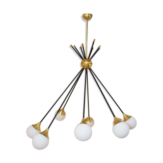 Italian metal and brass chandelier