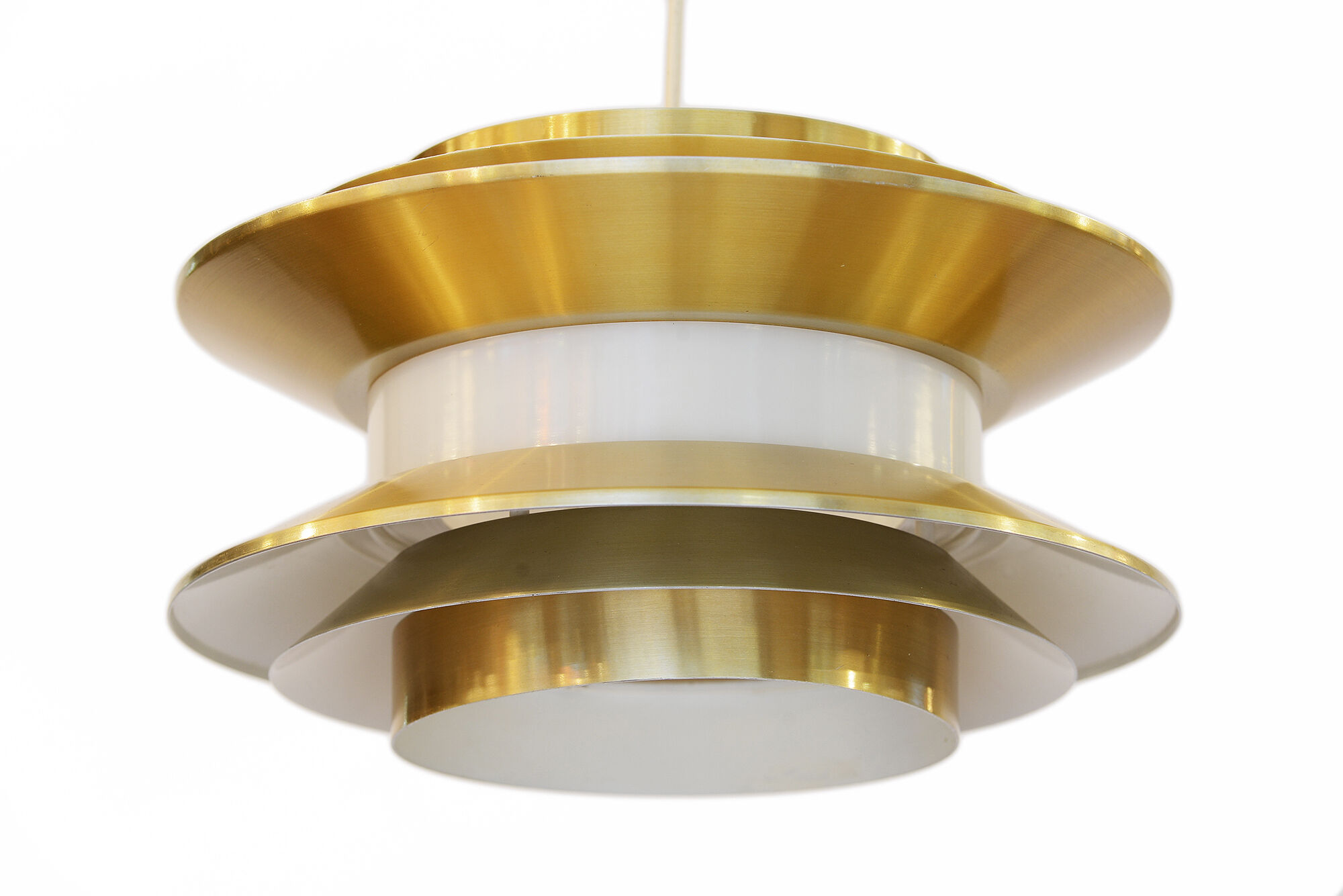 Pendant light "Trava" golden version by Carl Thore for Granhaga Metallindustri. Sweden 1970s.