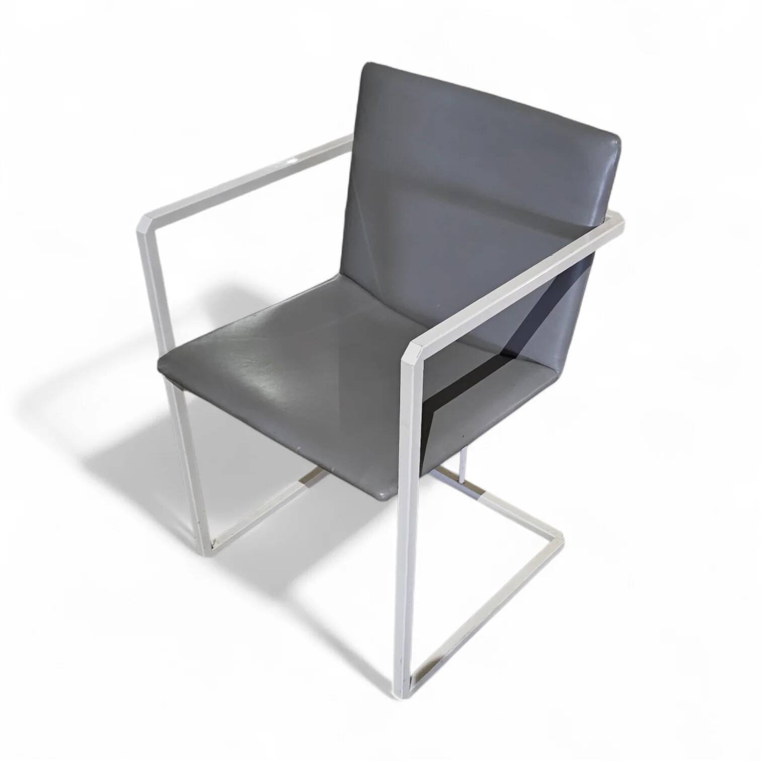 4 x Pierre Mazairac & Karel Boonzaaijer, Hennie de Jong int, grey fabric, white steel, 1970s
