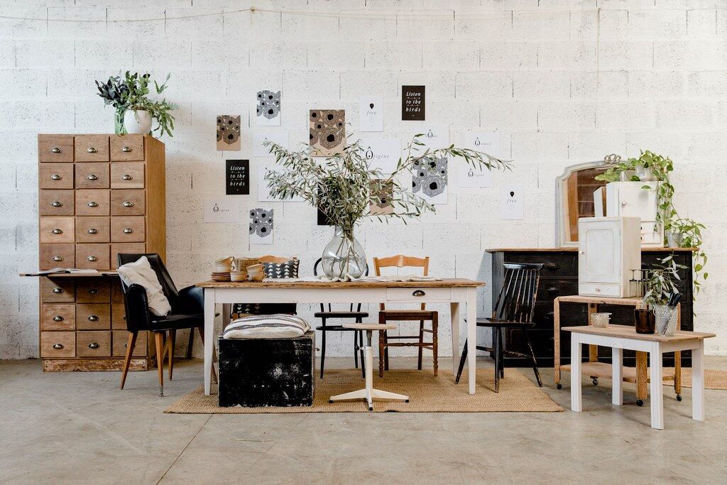 Meuble comptoir noir de métier