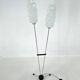 1970s chrome & wood floor lamp, restored , czechoslovakia